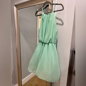 Guess Sheer Mint Springtime Dress, Back Slit, Size M